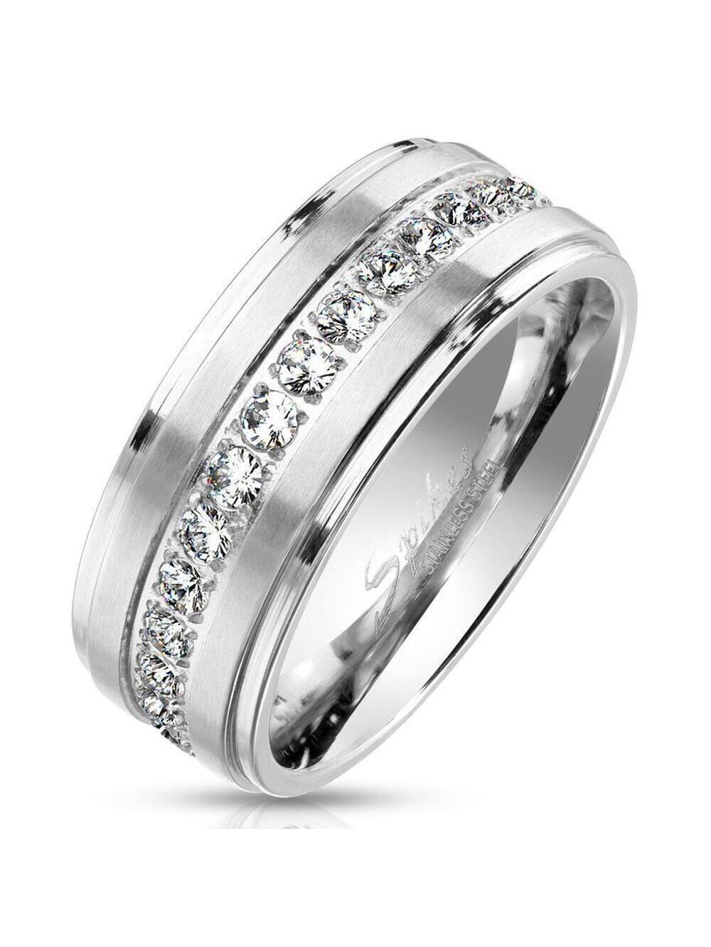 New stainless steel CZ mens ring 13